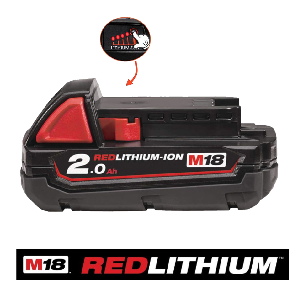 Batterie Milwaukee M18 B2 (2.0 Ah, 18 V)