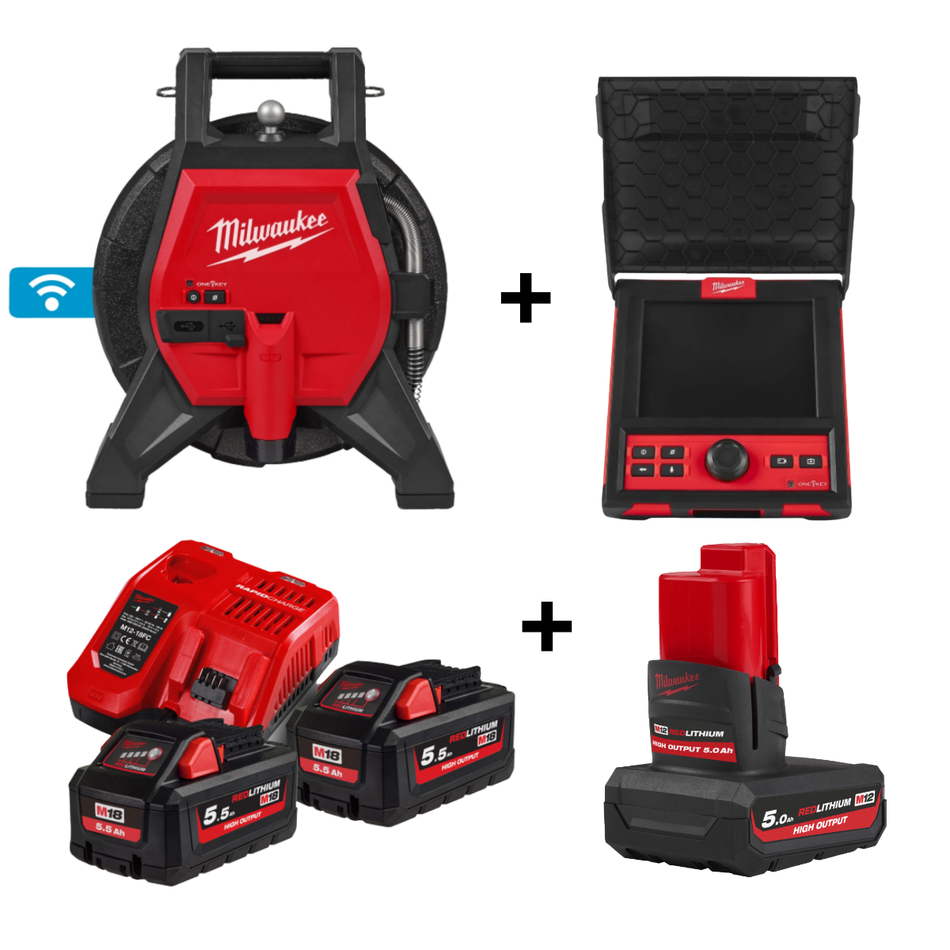 Kit videocamera M12 SICO 26 con monitor e batteria