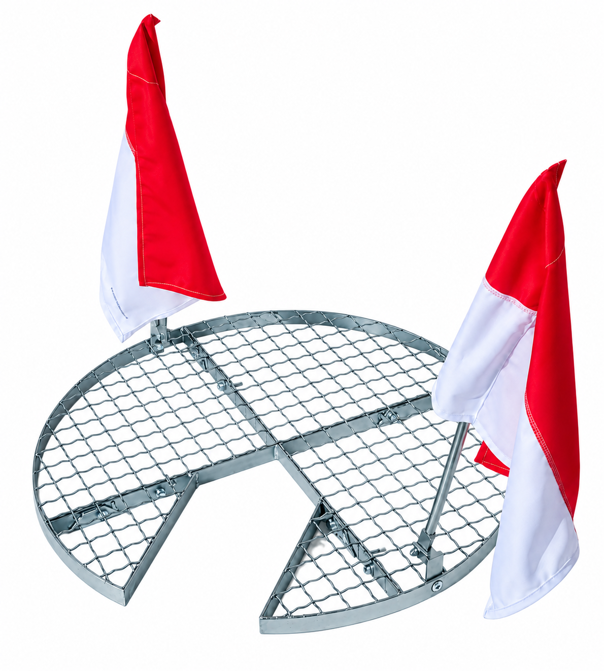 SG020 work grid Ø 670 mm manhole cover with opening (with flags)