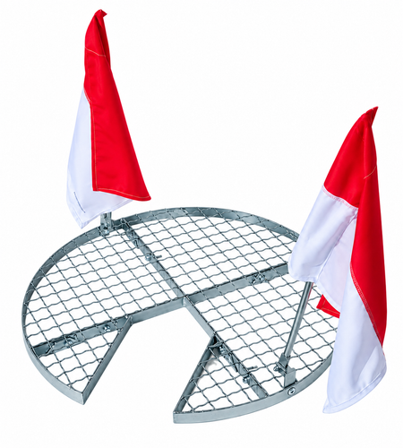 SG020 work grid Ø 670 mm manhole cover with opening (with flags)