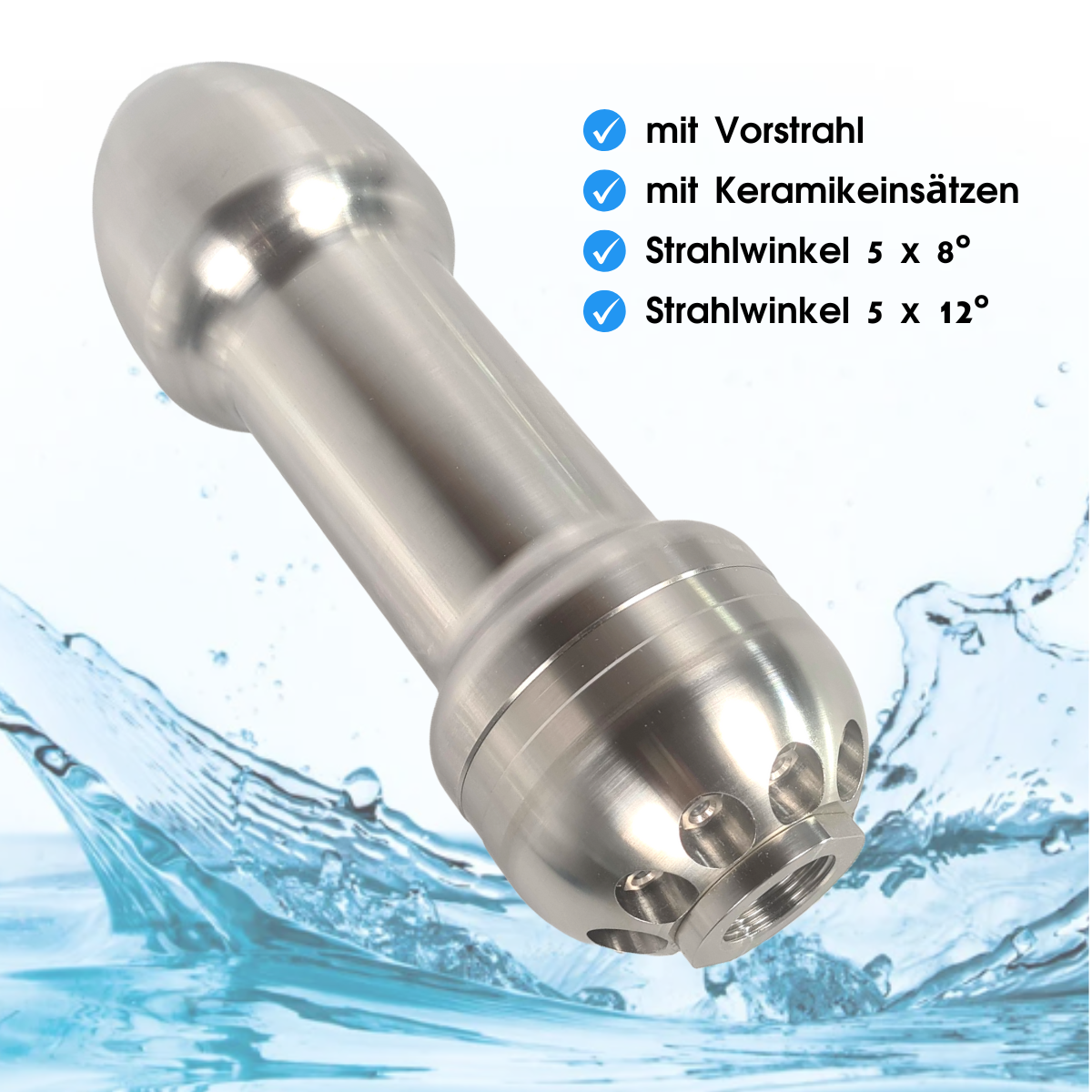 Atomic Bomb-Penetrator Zugdüse 1" mit Vorstrahl, Reinigungsdüse mit Keramikeinsätzen