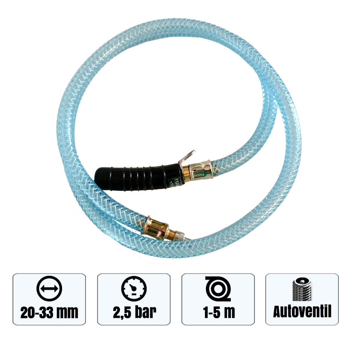 Pipe sealing bladder Plugy Z1 with tire valve and 1-5 m compressed-air hose