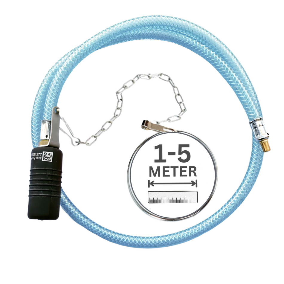 Rohr-Absperrblase Plugy Z1 1/2 mit Reifenventil und 1-5 m Druckluftschlauch