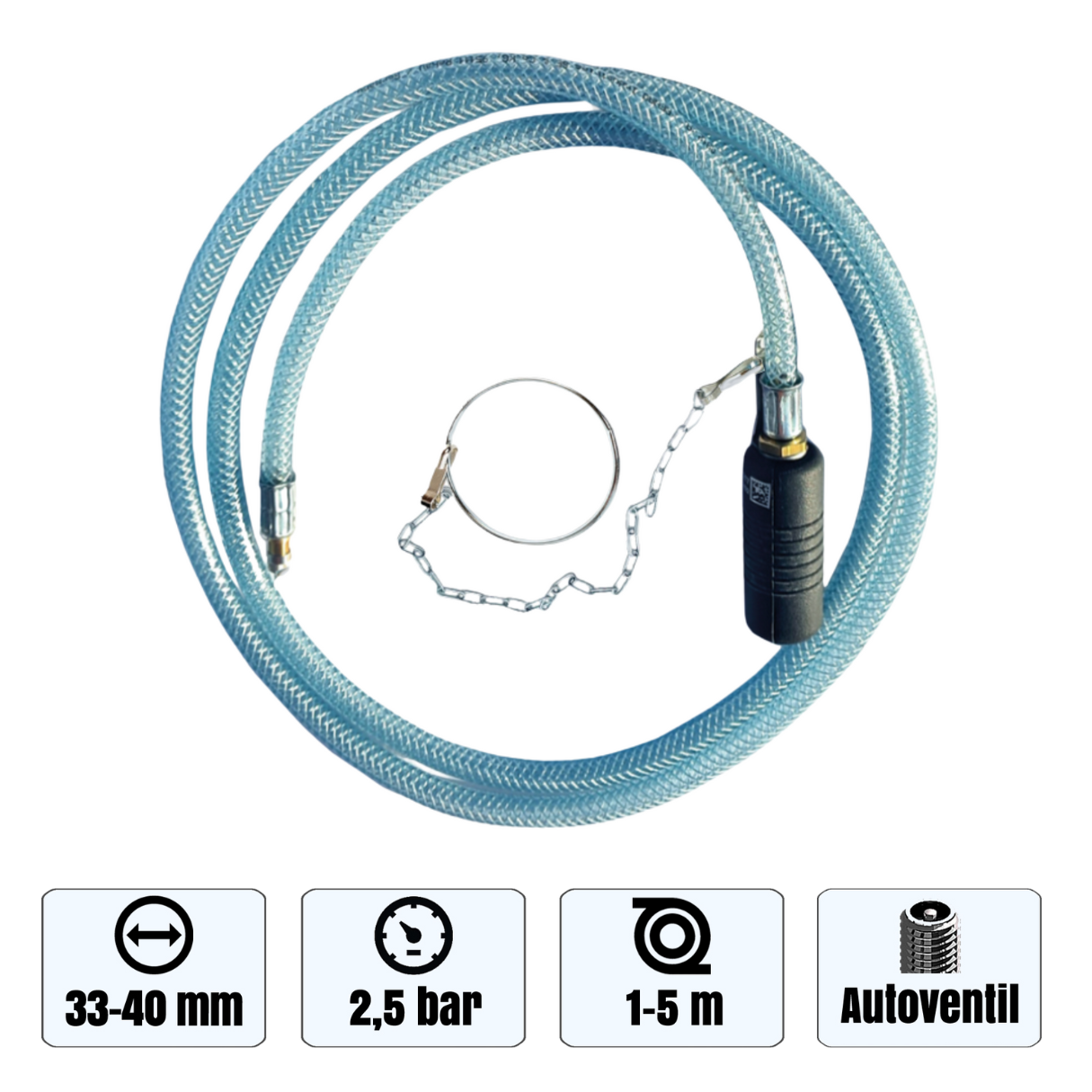 Rohr-Absperrblase Plugy Z1 1/2 - Reifenventil und 1 m Druckluftschlauch - Syskan - Online Shop: Abwassertechnik