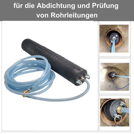 Rohr-Absperrblase Plugy DN 100-200 (2,5 bar) mit 4 m Druckluftschlauch - Syskan - Online Shop: Abwassertechnik