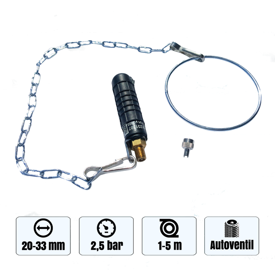 Rohr-Absperrblase Plugy Z1 DN 20-33 mit Reifenventil - Syskan - Online Shop: Abwassertechnik