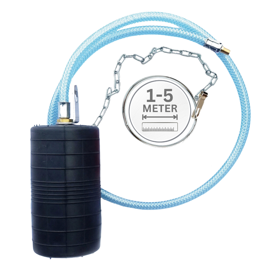 Rohr-Absperrblase Plugy Z4-6 mit Reifenventil und 1-5 m Druckluftschlauch
