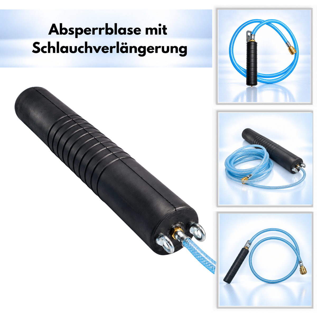 Rohr-Absperrblase Plugy DN 100-200 (2,5 bar) mit 1-5 m Druckluftschlauch