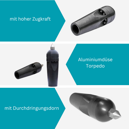 Torpedo nozzle 1", cleaning nozzle with ceramic inserts