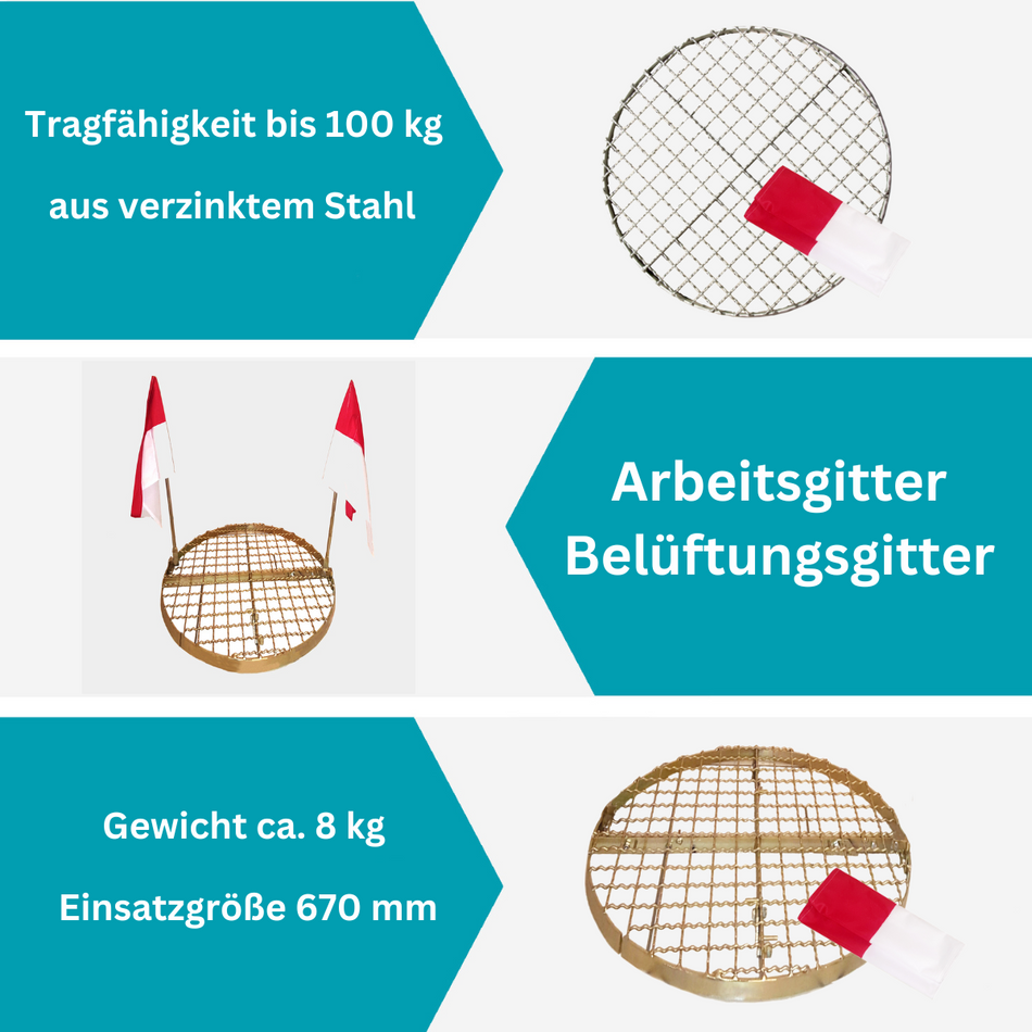Belüftungsgitter SG030 Ø 870 mm - Sondergröße - Schachtabdeckung geschlossen