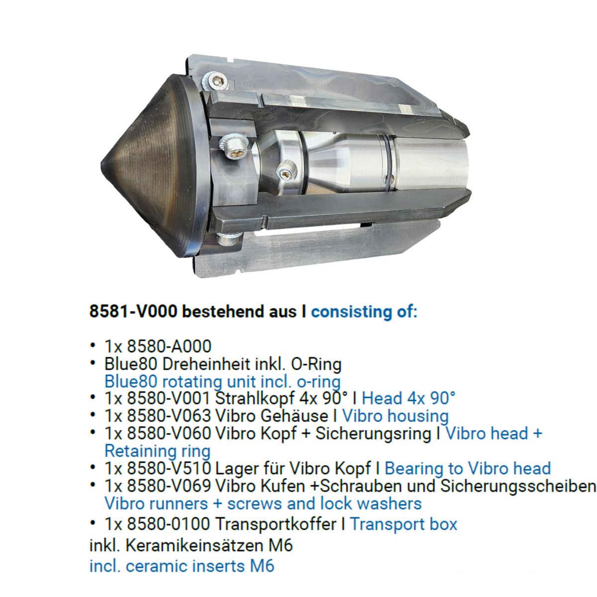 Blue 80 Vibro 1", Rotierdüse im Koffer
