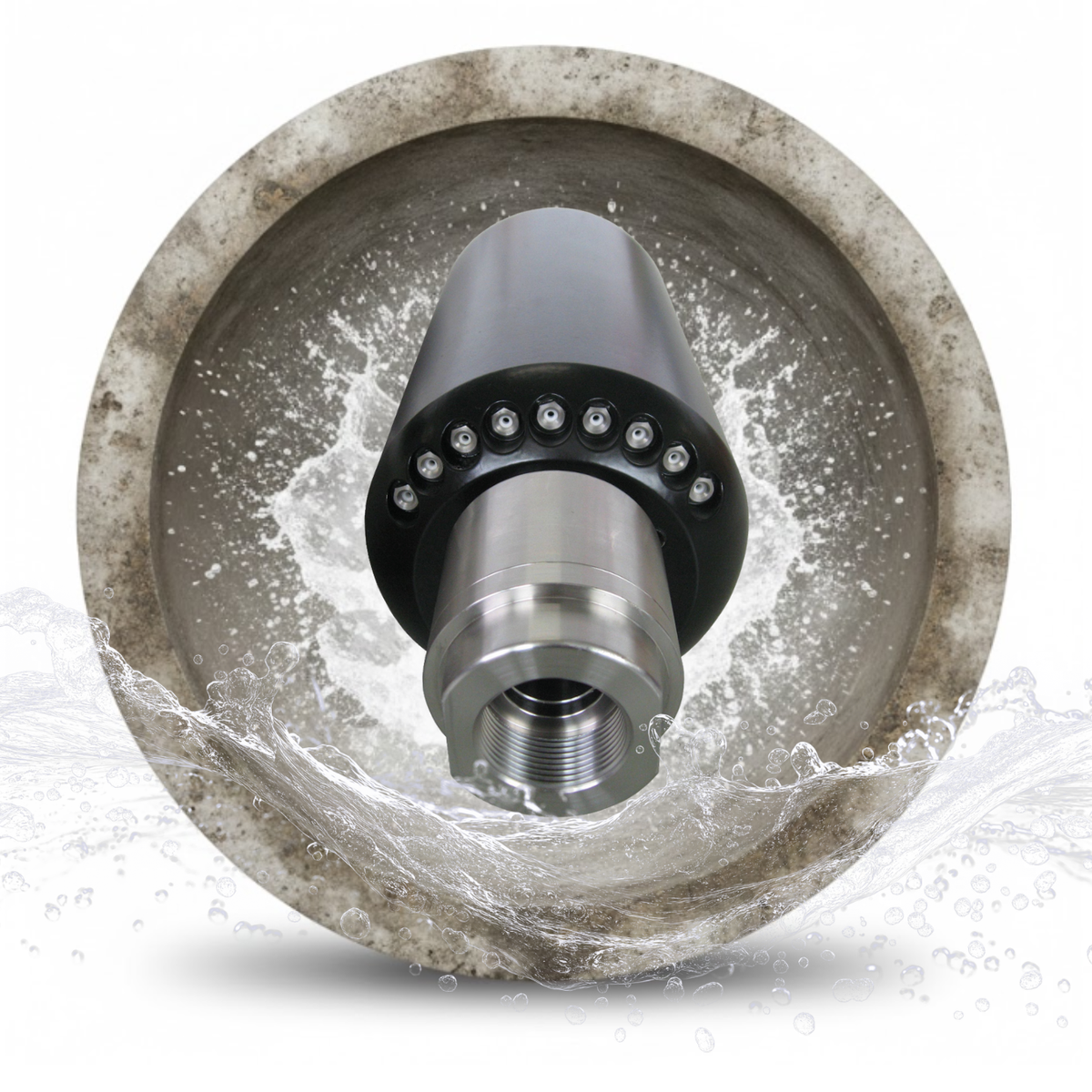 Bullbombe 1 1/4", Reinigungsdüse mit Keramikeinsätzen