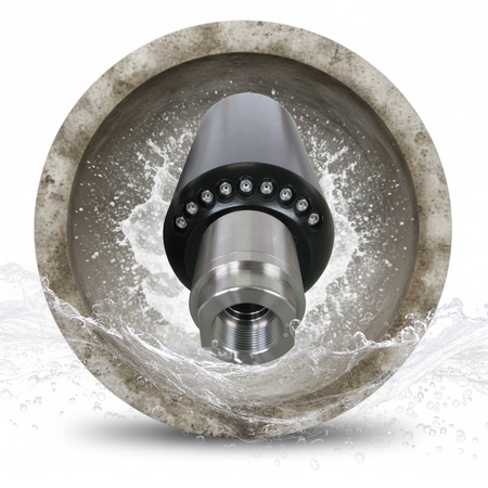 Bullbombe 1 1/4", Reinigungsdüse mit Keramikeinsätzen