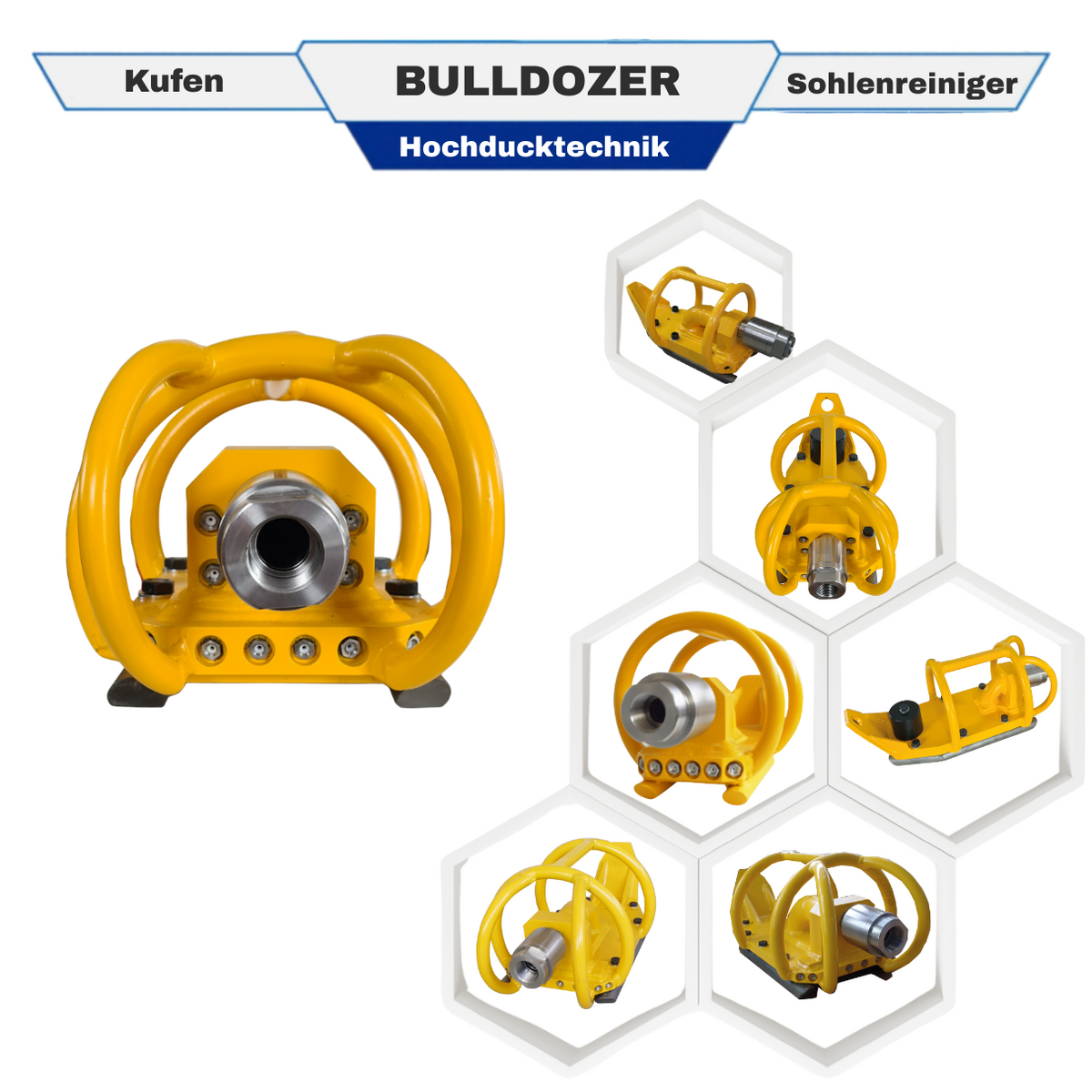 Bulldozer 1 1/4", sole cleaner with 10 ceramic inserts