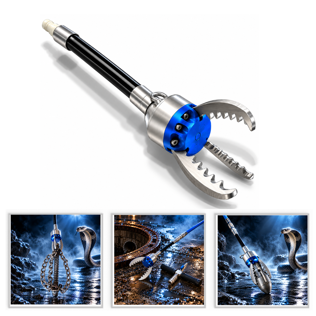 Pneumatischer Greifer "Cobra-Catcher" mit Luftschiebestangen (Set)