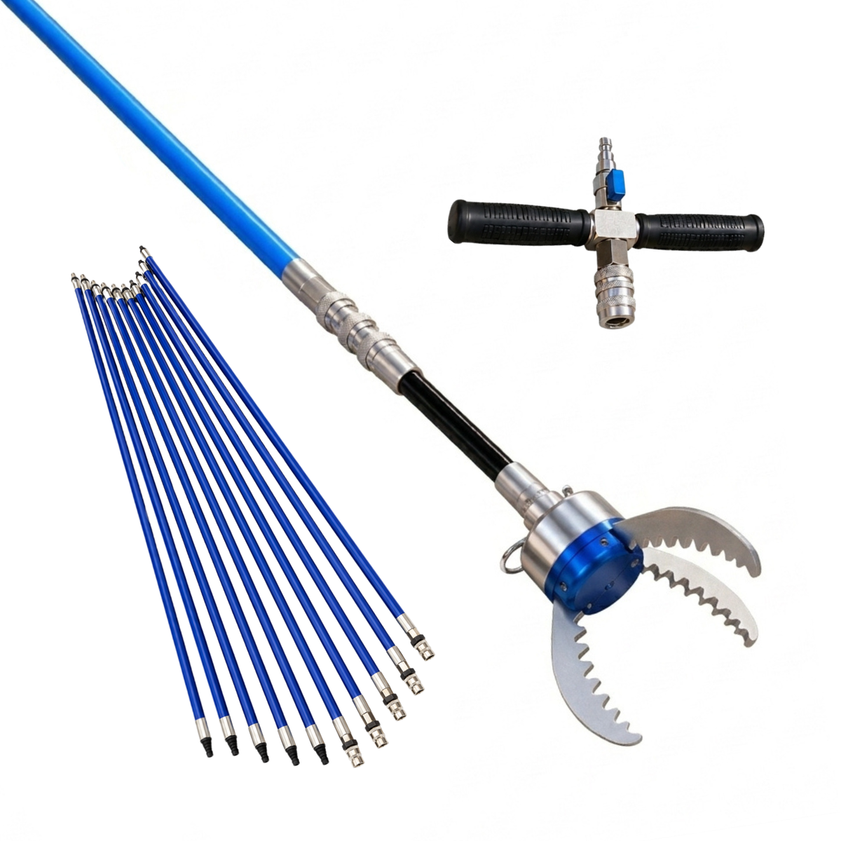 Pneumatischer Greifer "Cobra-Catcher" mit Luftschiebestangen (Set)