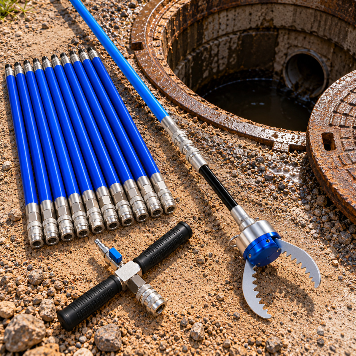 Pneumatischer Greifer "Cobra-Catcher" mit Luftschiebestangen (Set)