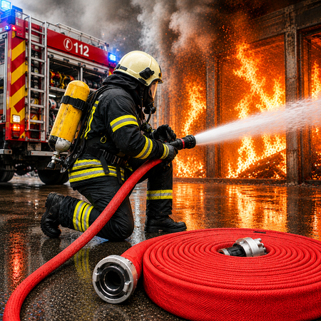 Wasserbefüllschlauch - Feuerwehrschlauch signalrot