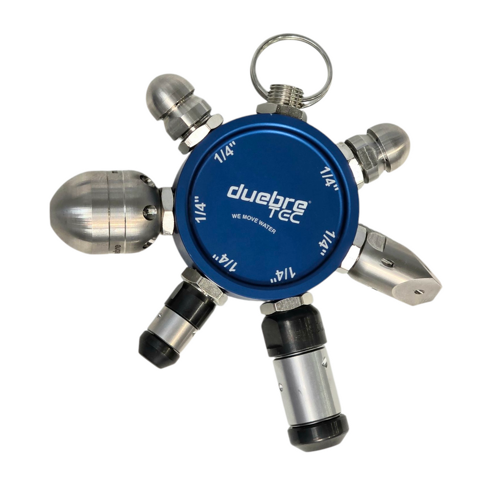 Düsenauswahlbund 1/4" inkl. 5 Düsen, gebohrt und Stahleinsätze