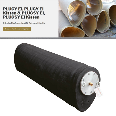 Rohr-Absperrblase Plugy EI 3s, 600/900, eiförmig - Syskan - Online Shop: Abwassertechnik