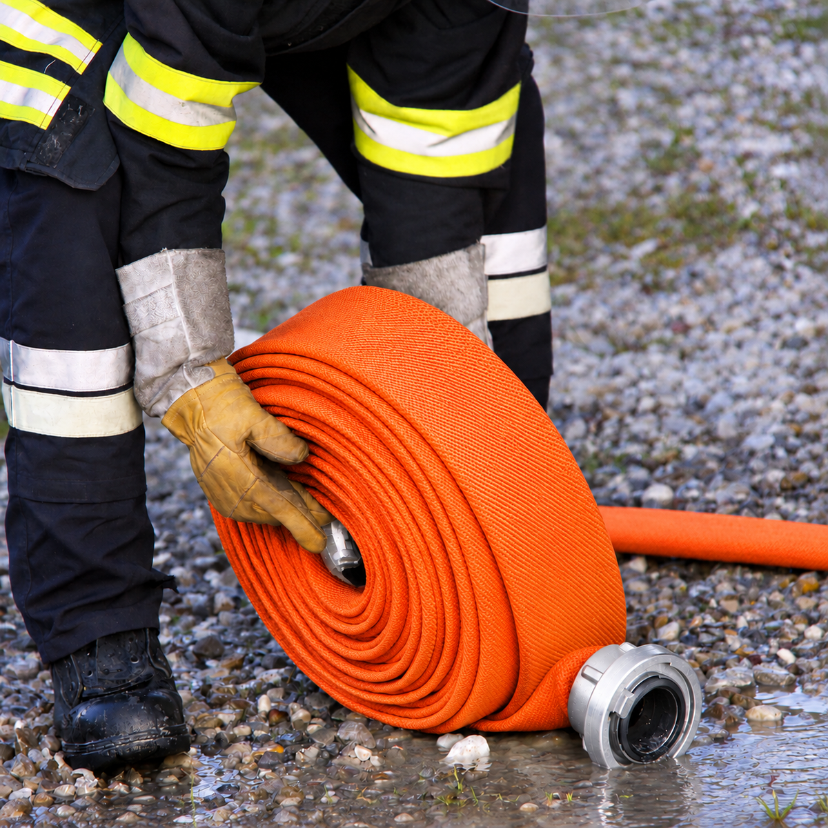Wasserbefüllschlauch - Feuerwehrschlauch signalorange