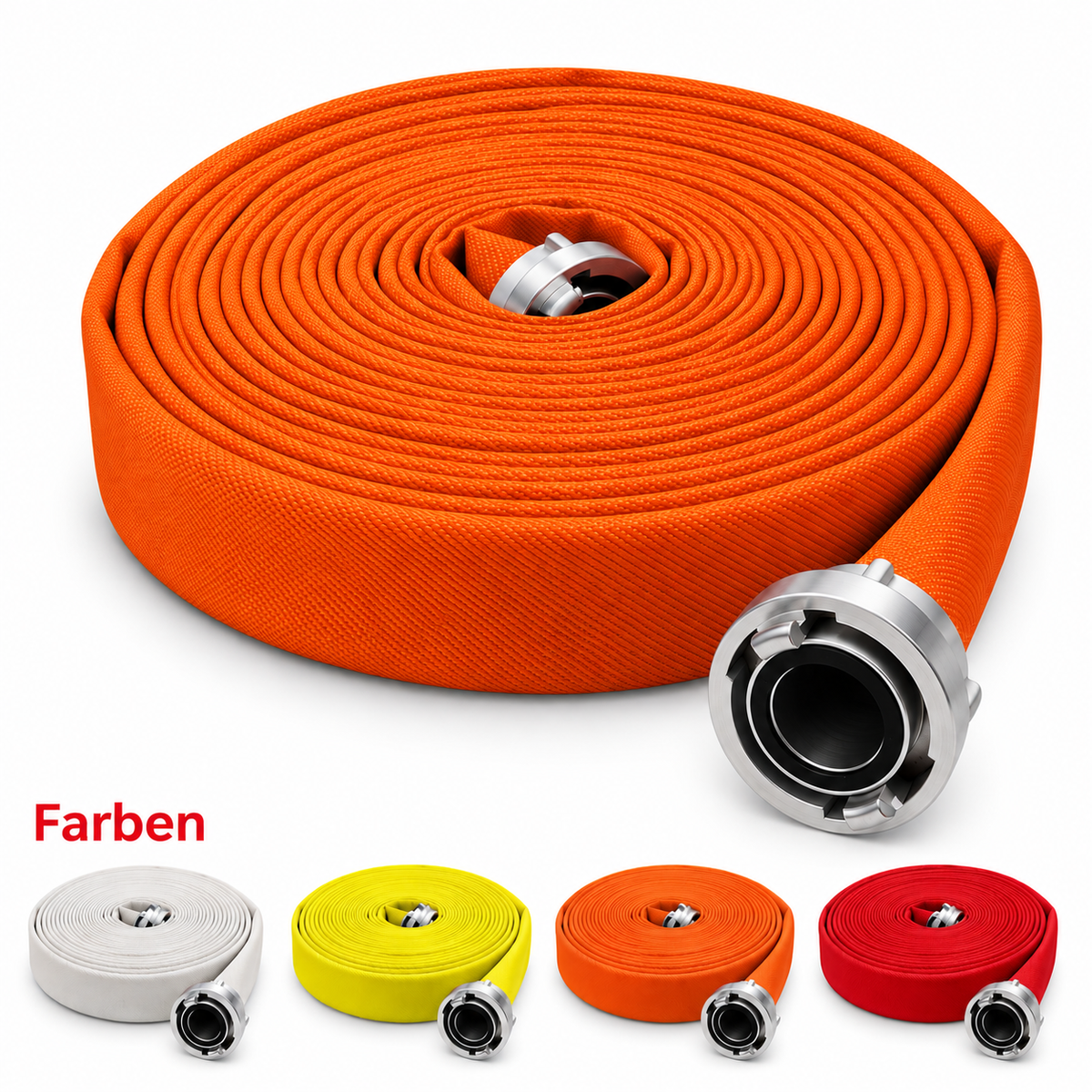 Wasserbefüllschlauch - Feuerwehrschlauch signalorange