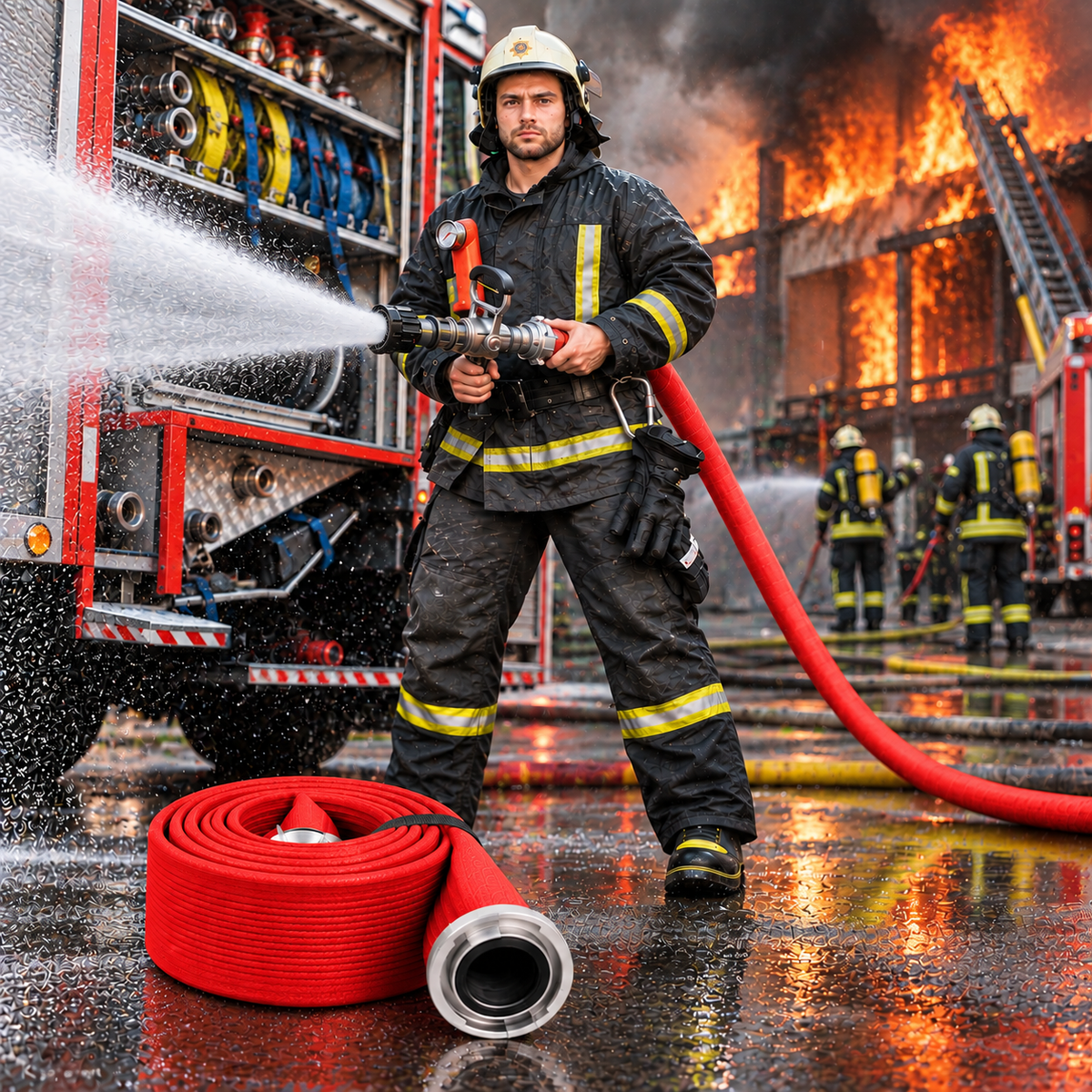 Wasserbefüllschlauch - Feuerwehrschlauch signalrot