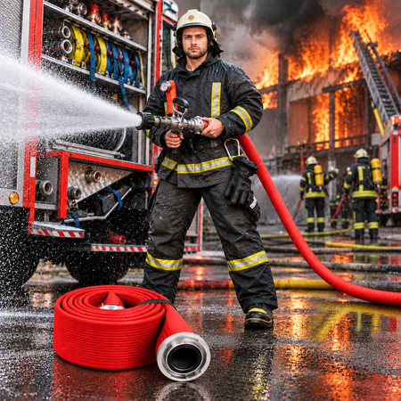 Wasserbefüllschlauch - Feuerwehrschlauch signalrot