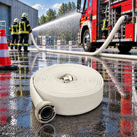Wasserbefüllschlauch - Feuerwehrschlauch weiß/natur