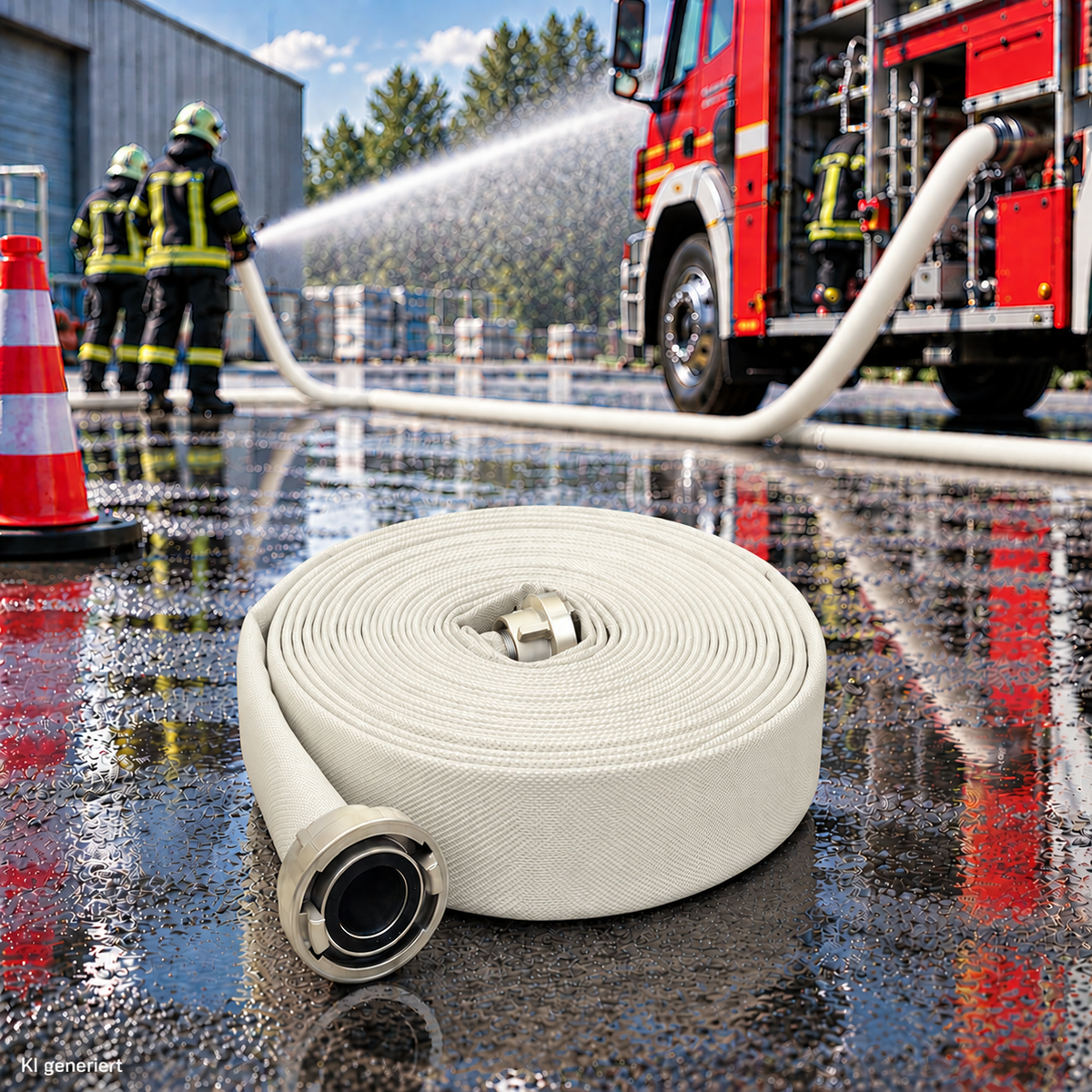 Wasserbefüllschlauch - Feuerwehrschlauch weiß/natur