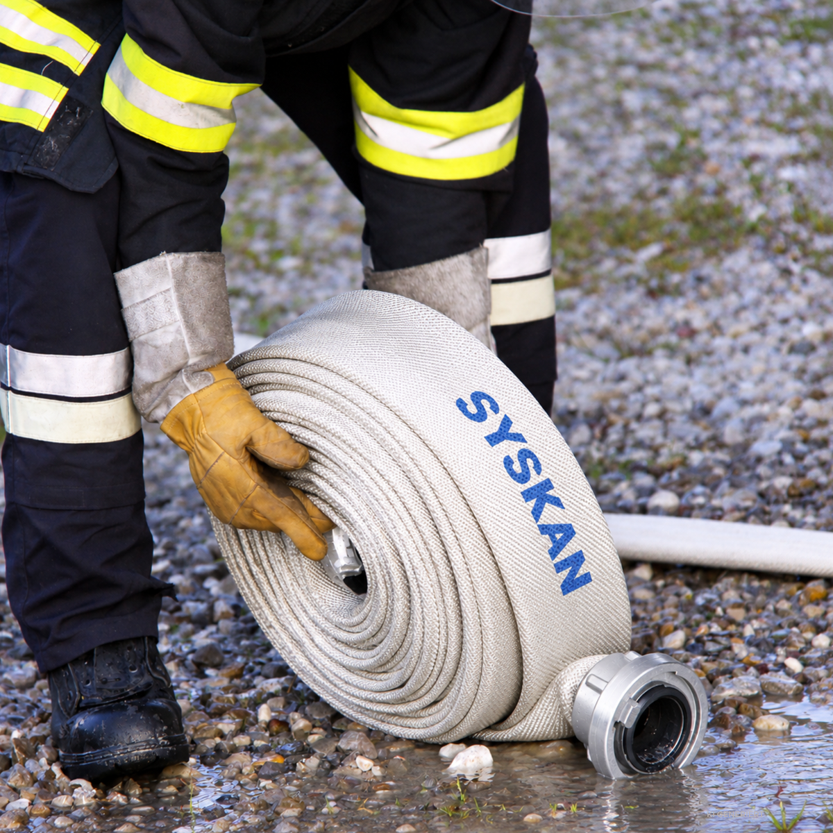 Wasserbefüllschlauch - Feuerwehrschlauch weiß/natur