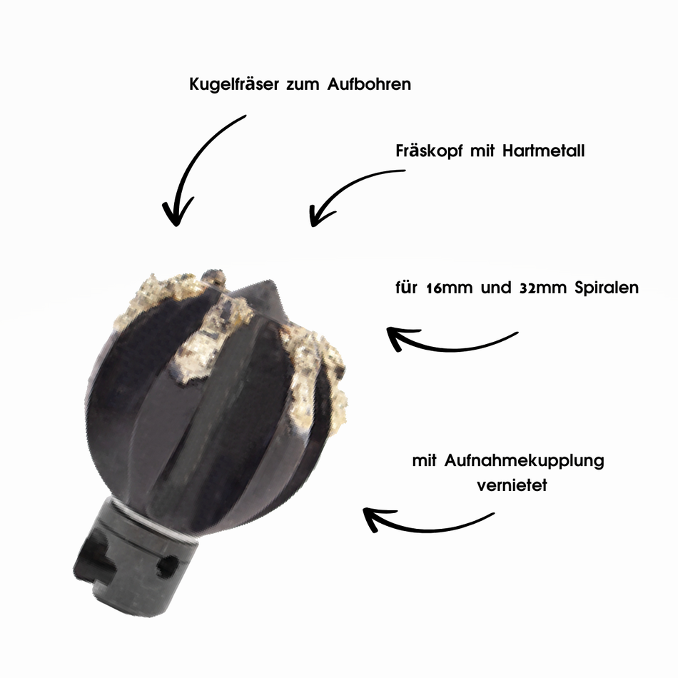 Frästulpe mit 22er-Kupplung, DN 110mm und Hartmetallbesatz