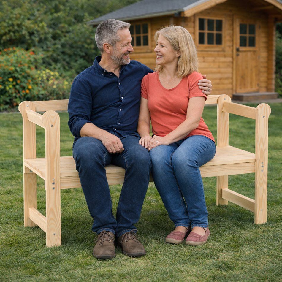 Gartenbank "Frauke" 2-Sitzer aus massivem FSC-Kiefernholz