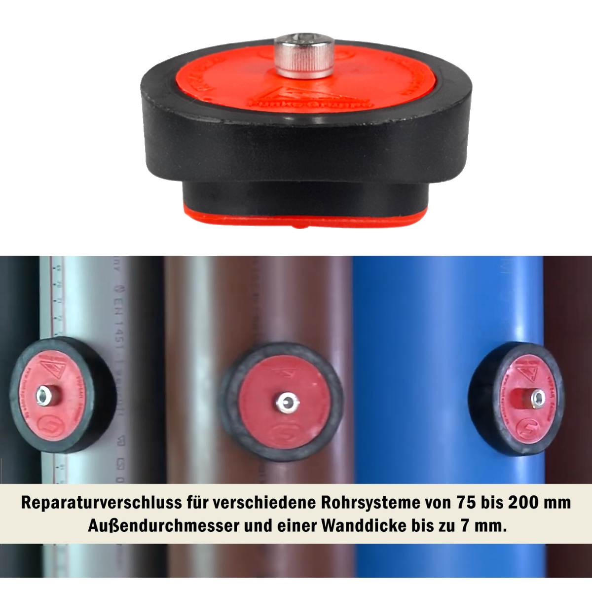 Rohrpflaster Durchmesser 54 mm - 10er Set, als Reparaturverschluss - Syskan - Online Shop: Abwassertechnik