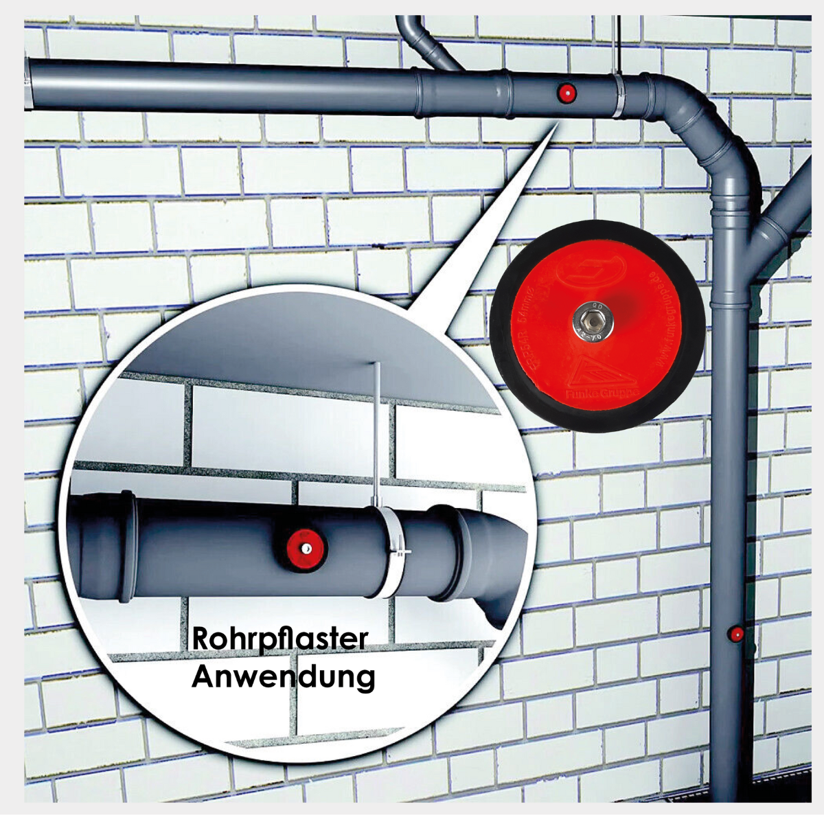 Rohrpflaster Durchmesser 54 mm - 10er Set, als Reparaturverschluss - Syskan - Online Shop: Abwassertechnik