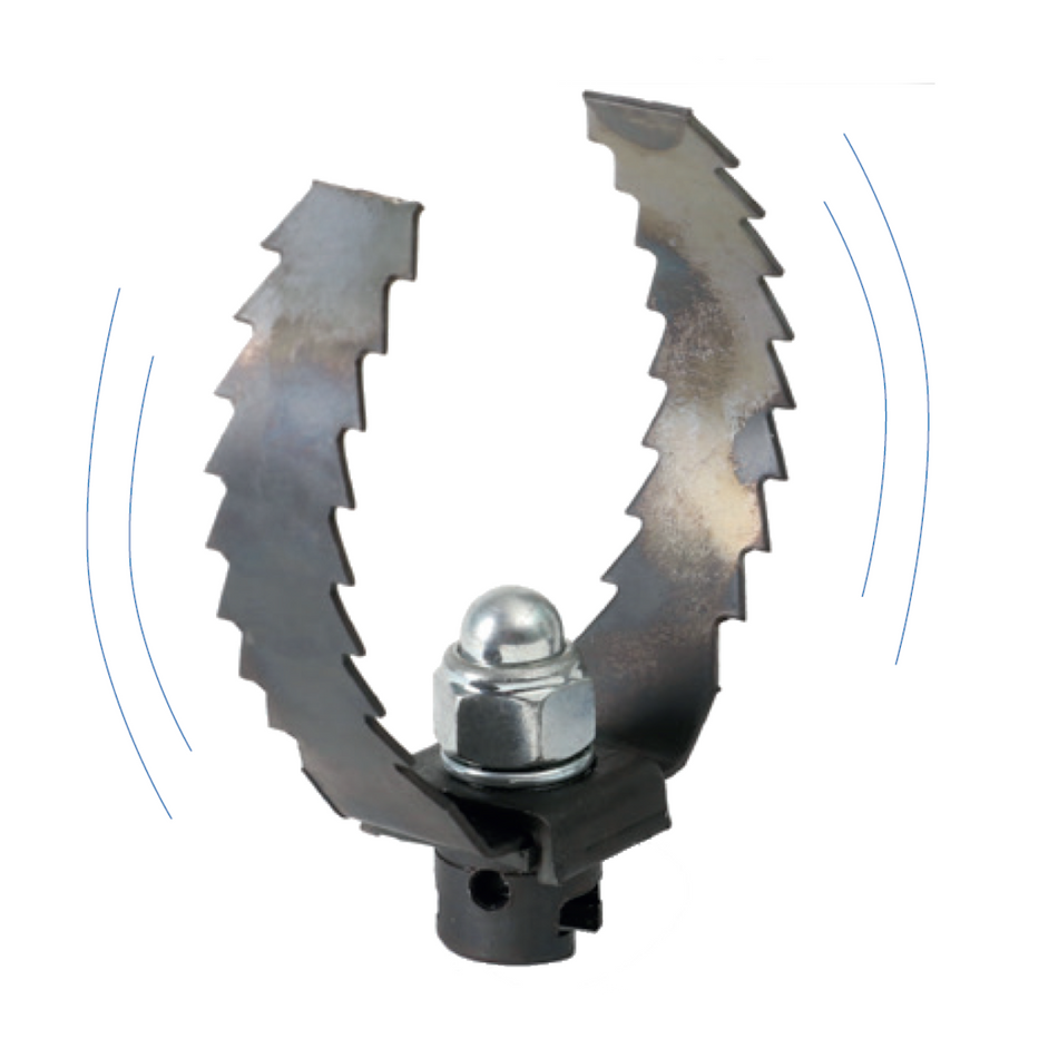 Gabelschneidkopf mit 16er Kuppl. Ø WZ-Kopf 80 mm, 4 Gabeln federnd - Syskan - Online Shop: Abwassertechnik