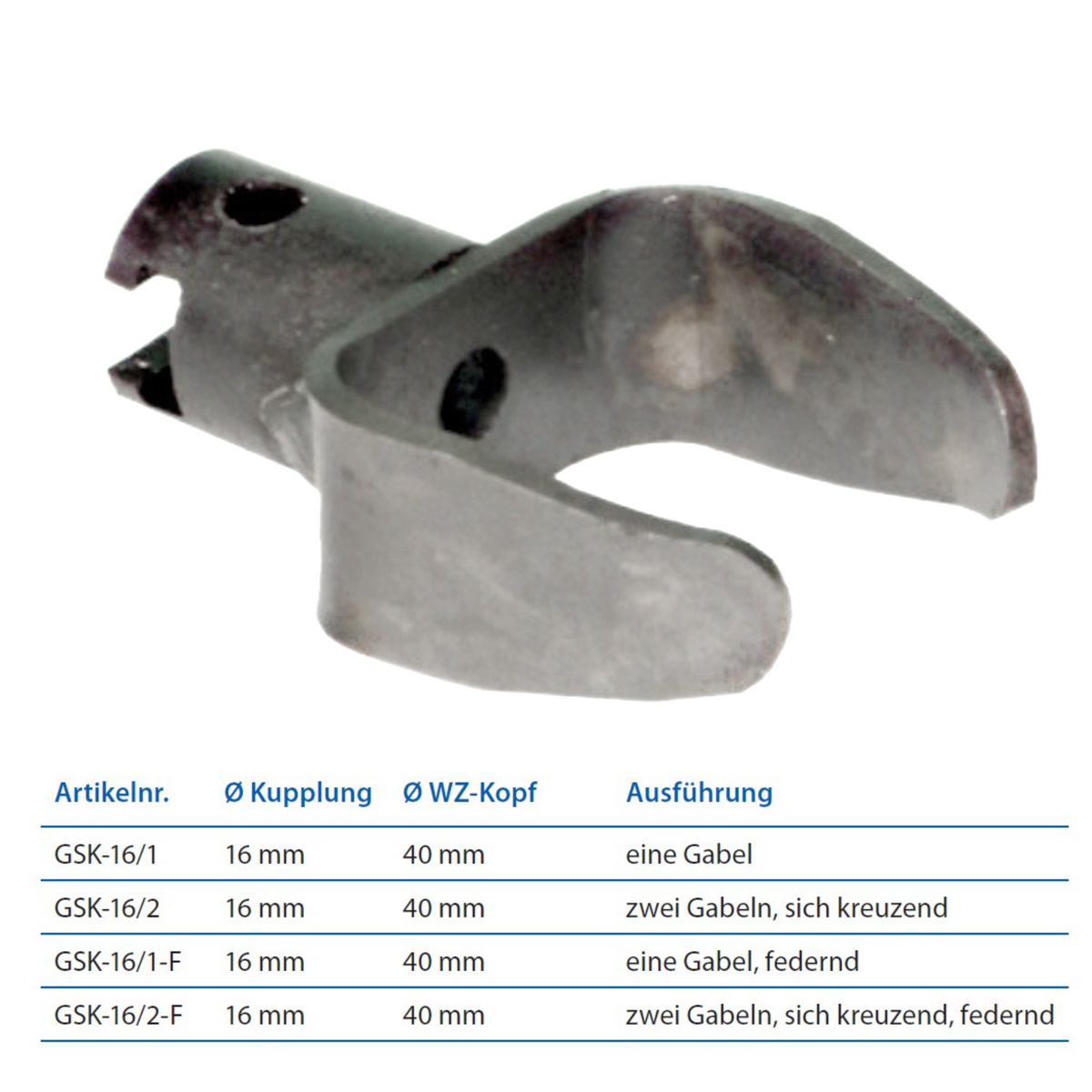 Fork cutting head 16 mm coupling, 1 fork