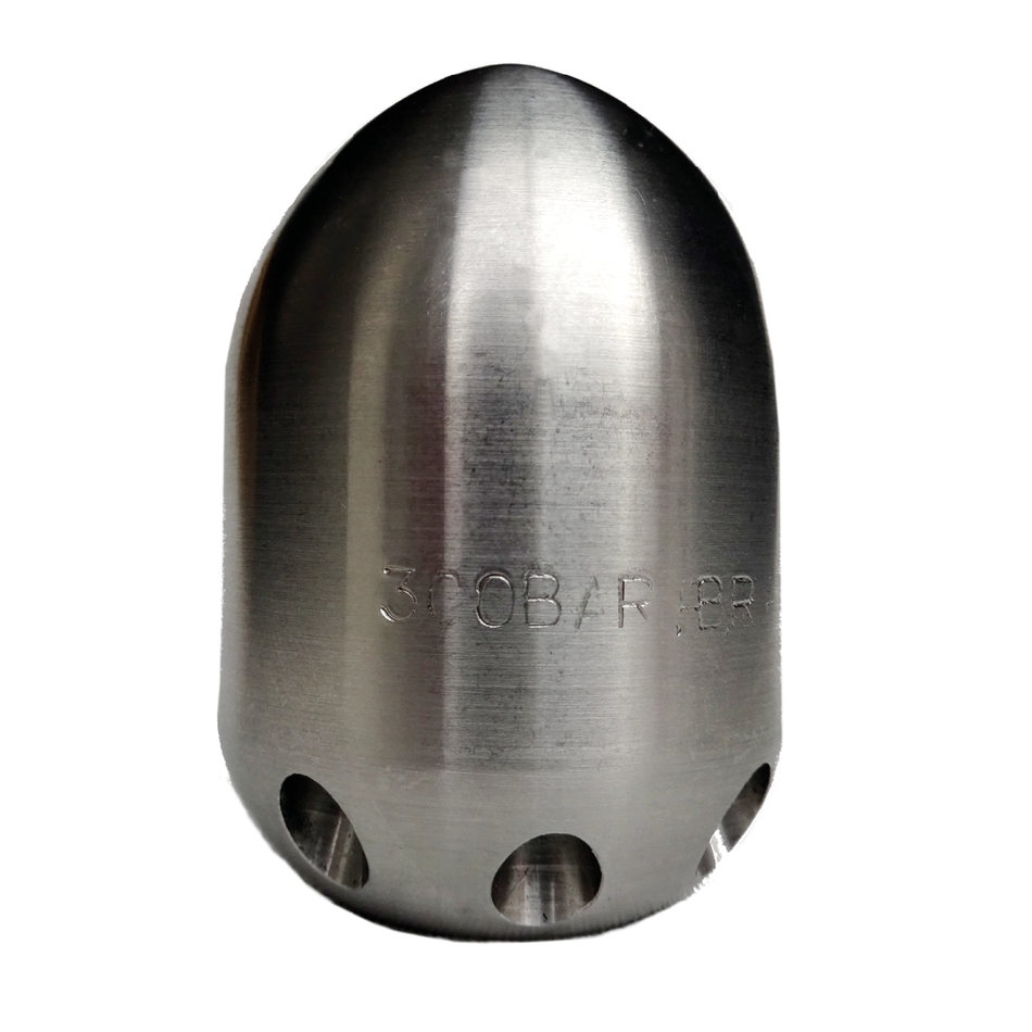 Granatbombe 1/2" lang, Vorstrahl und Stahleinsätzen, ExPJ Reinigungsdüse - Syskan - Online Shop: Abwassertechnik