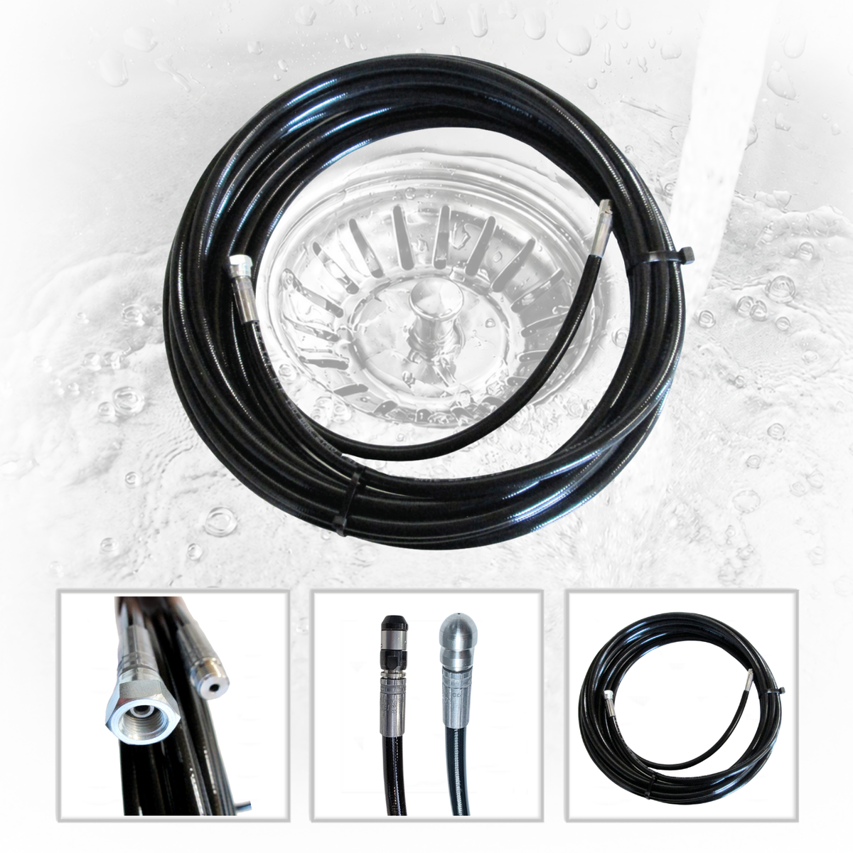 HD-Reinigungsschlauch DN 6 schwarz, 1/4" BSP, 190 bar