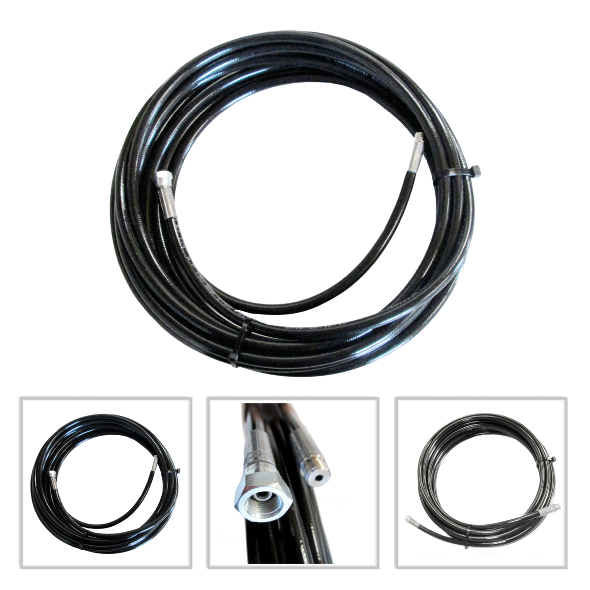 HD-Reinigungsschlauch DN 6 schwarz, 1/4" BSP, 190 bar