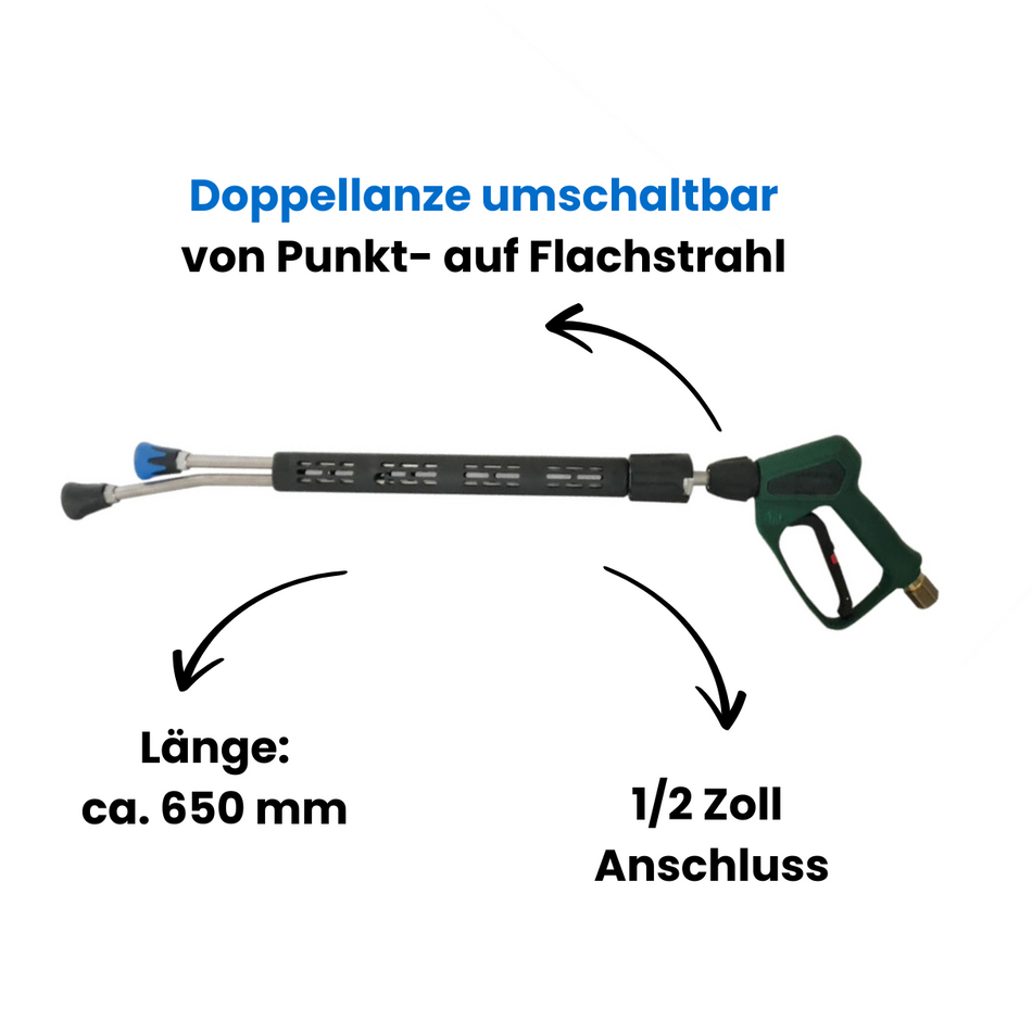 HD-Spritzpistole mit Umschaltdoppellanze 650 mm, 1/2" IG