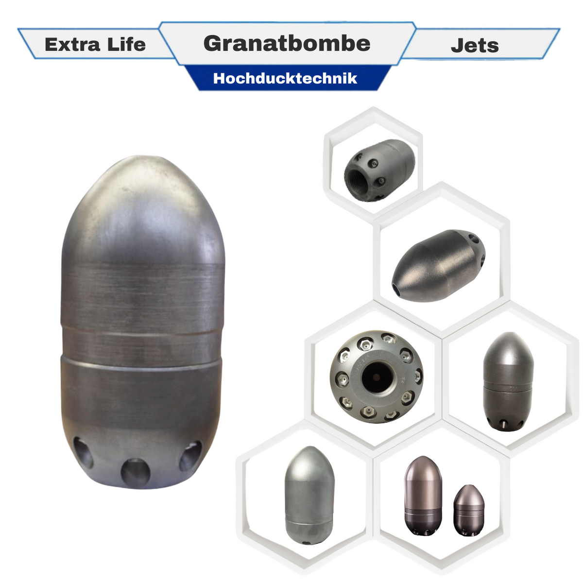 Grenade nozzle 3/4" GB075, ExLJ cleaning nozzle