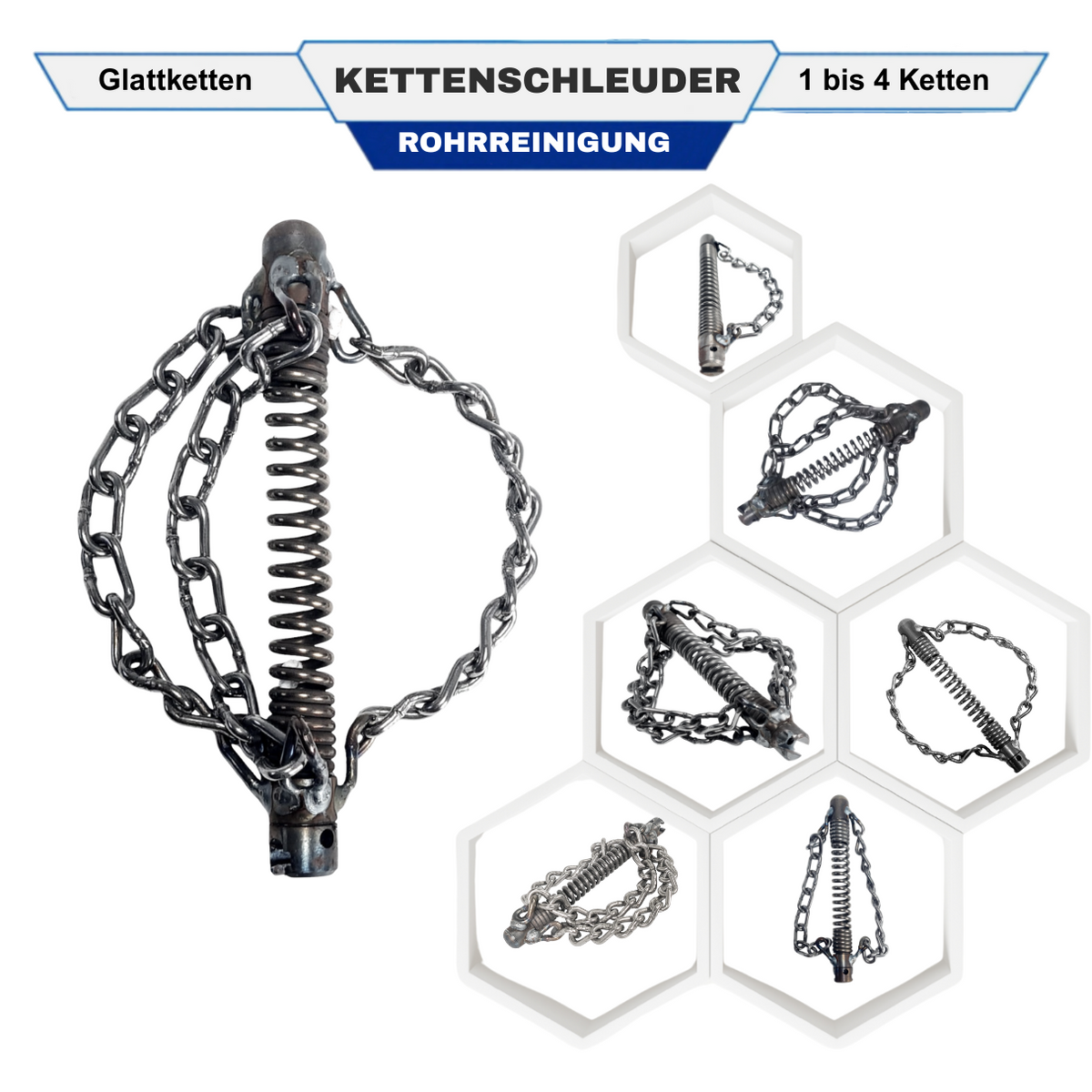 Chain flail 22 mm, 4 smooth chains, spiral attachment