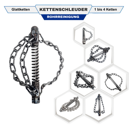 Chain flail 22 mm, 2 smooth chains, spiral attachment