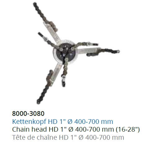 Blue 100 Spider Kettenkopf 1", Ø 400-700 mm, Rotationsdüse