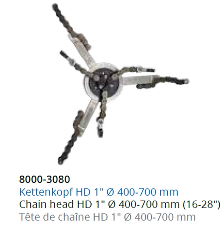Blue 100 Spider chain head 1", Ø 400-700 mm