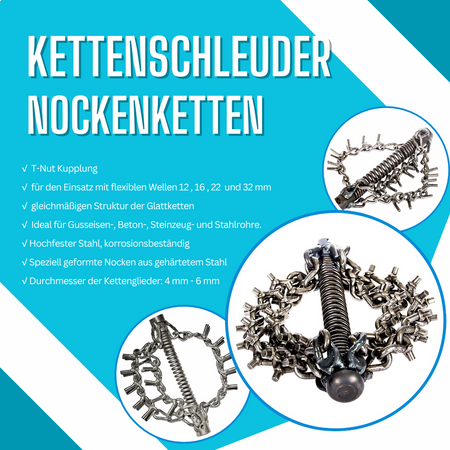 Chain flail 22 mm, 1 cam chain, spiral attachment