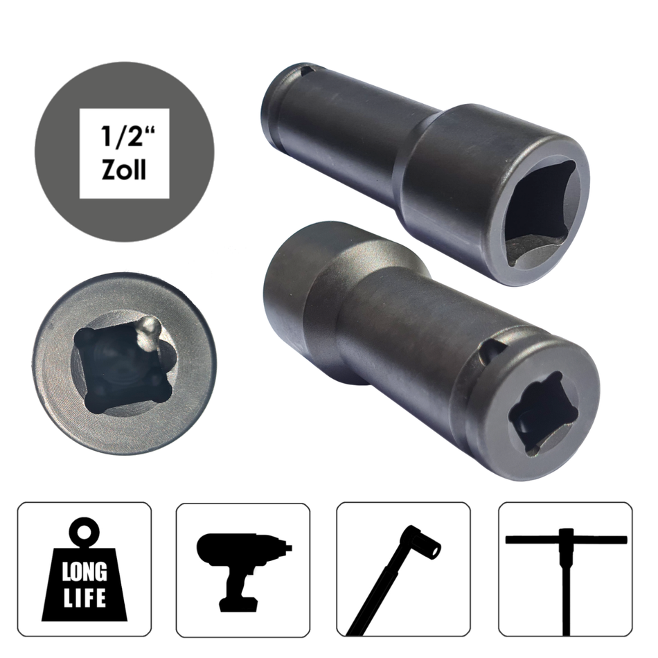 Stecknuss Set 17 und 22 mm Innenvierkant 1/2" Steckschlüssel