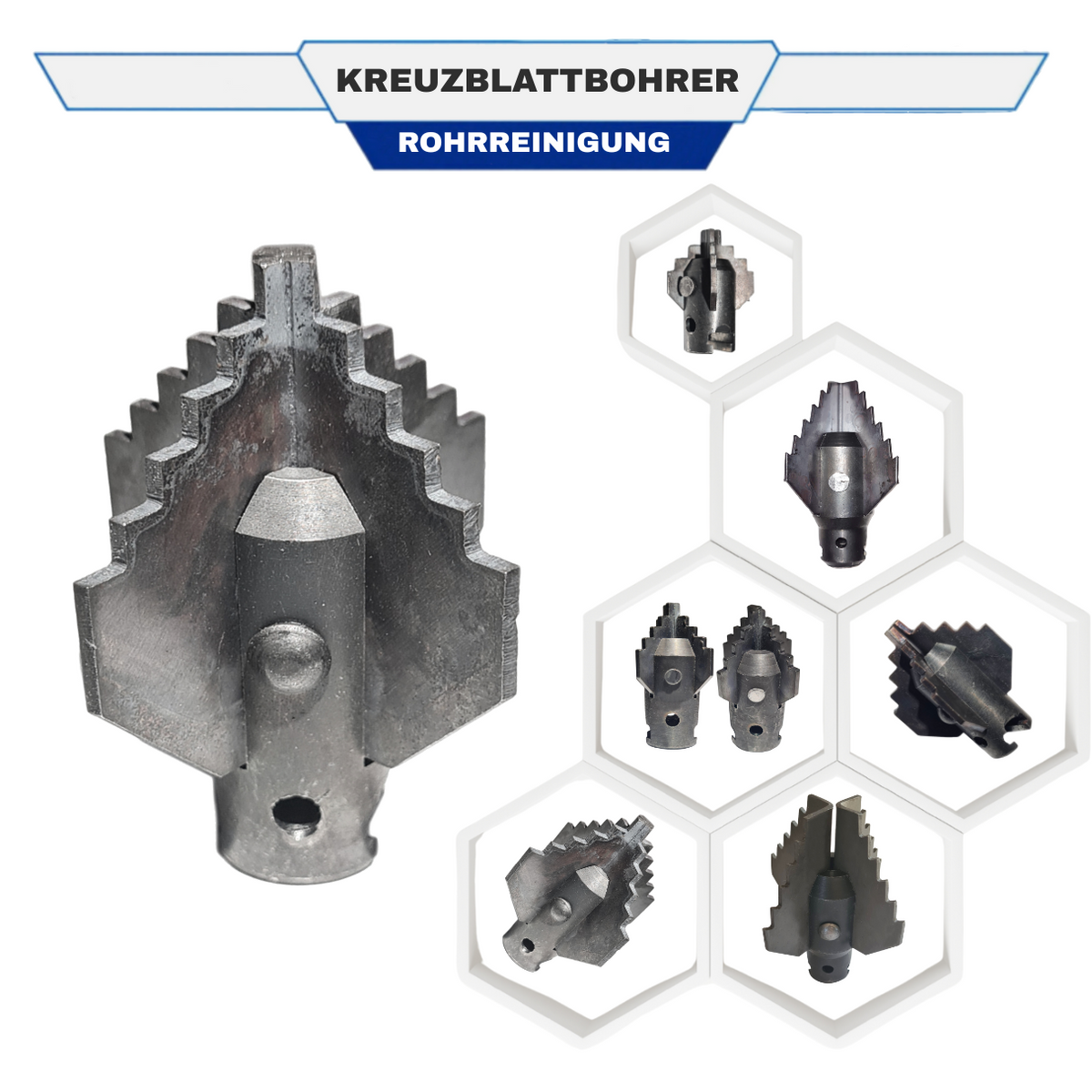 Kreuzblattbohrer 22 mm Kupplung x Ø 45 mm, Spiralaufsatz