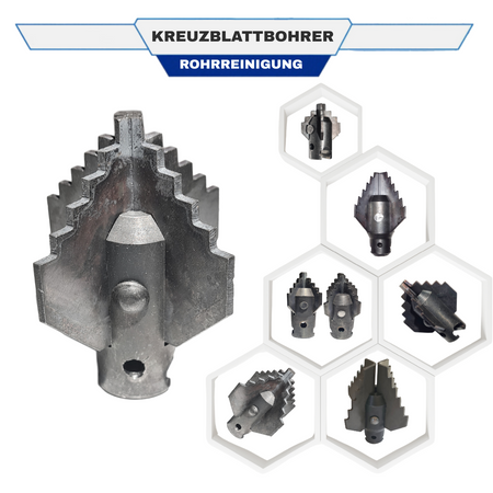 Cross-blade drill 22 mm coupling x Ø 90 mm, spiral attachment